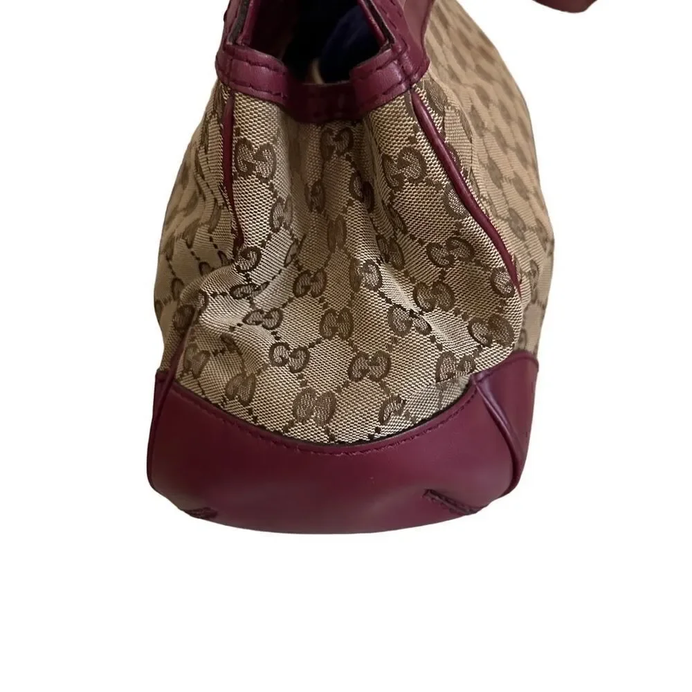 Gucci Mayfair burgundy leather Gg tote